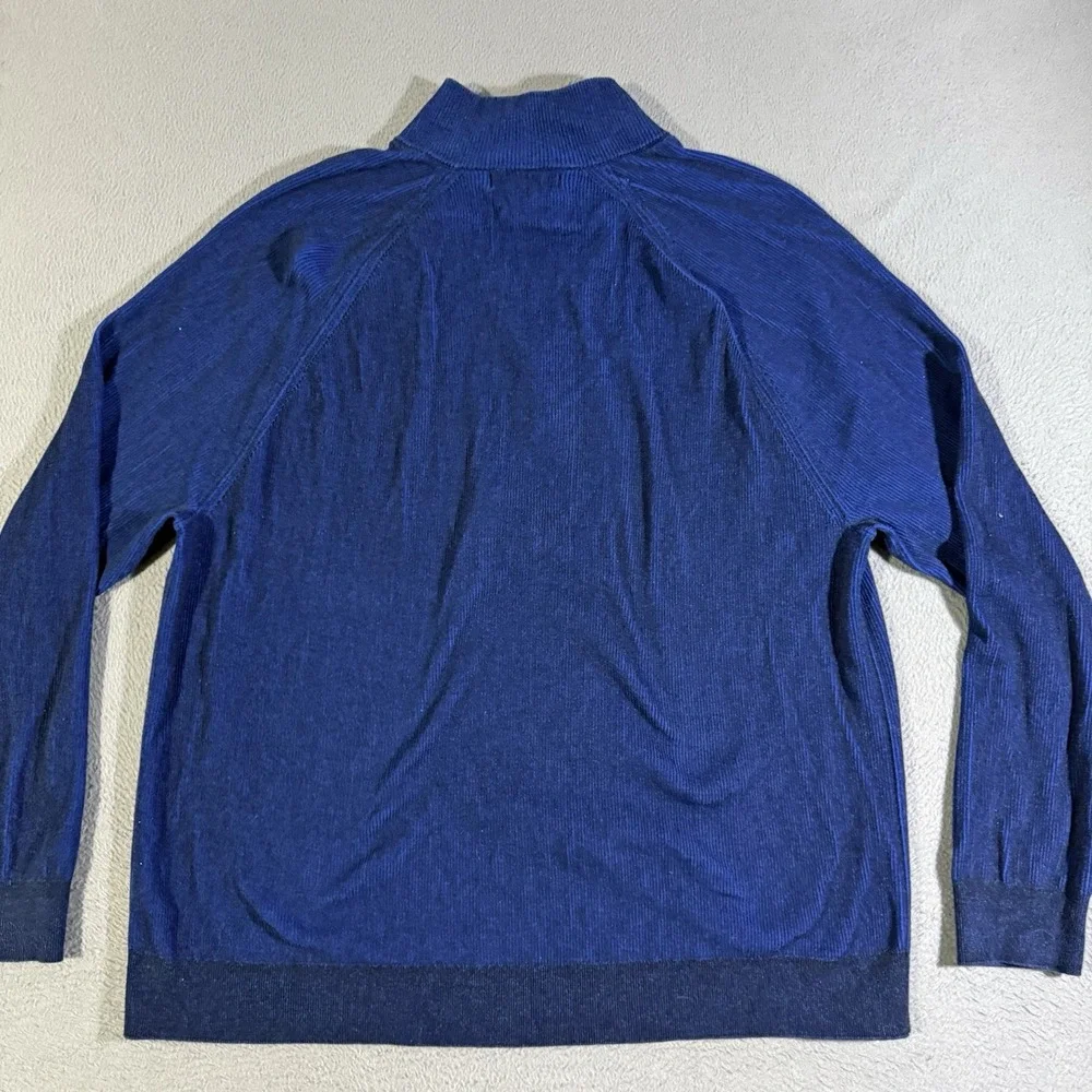 Banana Republic 1/4 Zip Textured Stripe Sweater Men's‎ XXL 100% Supima Cotton